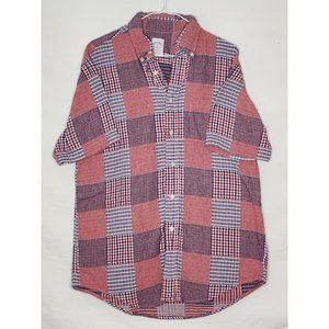 Brooks Brothers Men's Short Sleeve All cotton‎ patchwork Shirt Size Med.